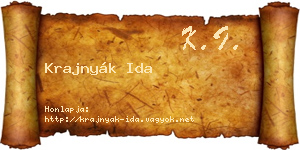 Krajnyák Ida névjegykártya